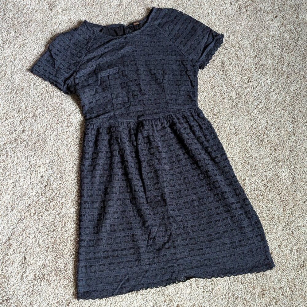 Free People Dress Womens XS EST Black Lace Mini Lined Cotton Blend Femi
